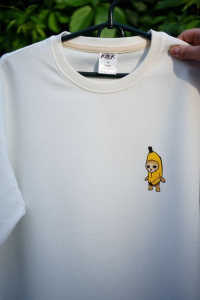 Чоловіча футболка оверсайз з принтом "Banana Cat" BA-TB-SM фото
