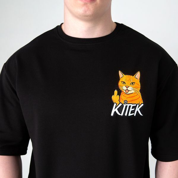 Мужская футболка оверсайз с принтом кота Doberman Dob-TB-XXL фото