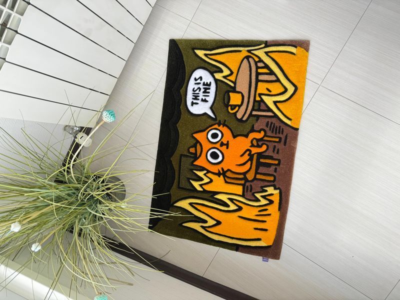 Килим з принтом "This is Fine" K-FINE-85x58 фото