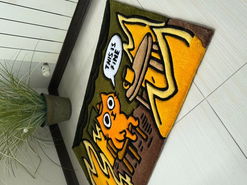 Килим з принтом "This is Fine" K-FINE-85x58 фото