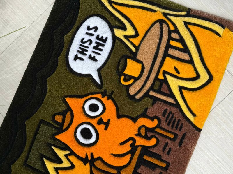 Килим з принтом "This is Fine" K-FINE-85x58 фото