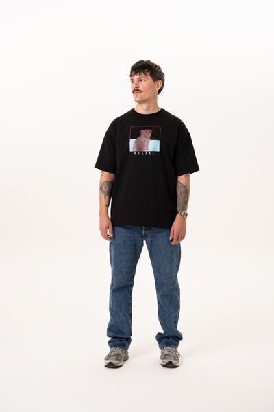Чоловіча футболка оверсайз з принтом кота Belial BEL-TB-SM фото