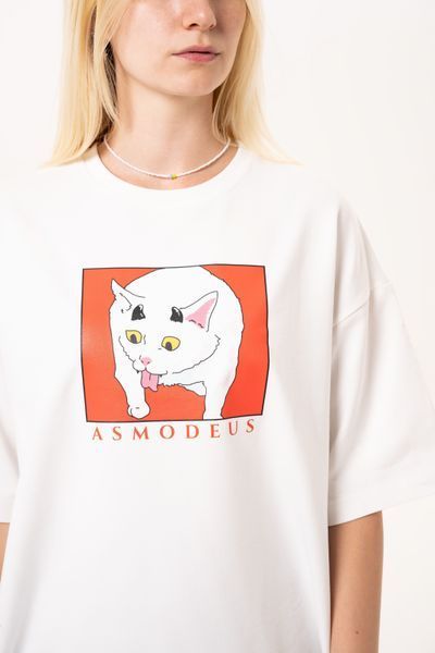 Жіноча футболка оверсайз з принтом кота Asmodeus wAS-TW-LXL фото