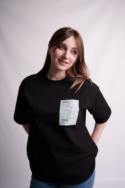 Чоловіча футболка оверсайз з принтом "Pantone Cloud Dancer" PAN-TB-SM фото